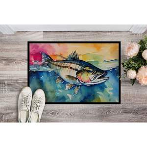 Paillasson à rayures basses antidérapantes lavables tapis d'entrée intérieur/extérieur 24H X 36W tapis de porte avant - Product Image 2