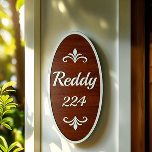 Placa de Nombre Personalizada de Madera para Puerta, Letrero de Acrílico Grabado con Nombre de Casa, Decoración Elegante para Pared o Puerta - Product Image 6