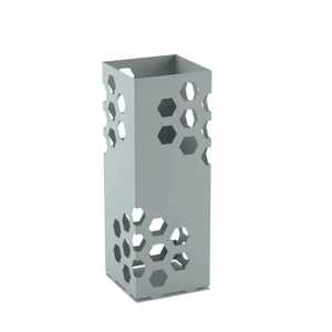 Skies Trader <b>Grey</b> Square Umbrella Stand Geometric Hollow Umbrella Holder Metal Walking Stick <b>Storage</b> <b>Box</b> for Entryway - Product Image 1