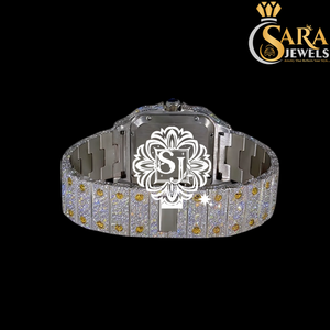 Montre Mossinate Iced Out en or rose à la demande pour homme Hip Hop et tenue décontractée disponible à un prix abordable - Product Image 4