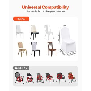 Coprisedie Universali in Spandex Elasticizzato Lavabili e Rimovibili per Matrimoni e Festività - Product Image 4