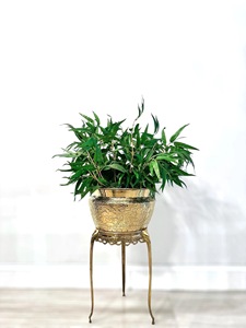 Maceta Moderna de Latón Martillado, Ecológica y Duradera, Personalizada con Diseño Floral, ILAHI's ICOMP-13325 1kg - Product Image 2