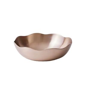 Elegante Tazón para Servir Frutas de Metal Ecológico y Personalizable, de Aluminio Fundido con Acabado Pulido Espejo y Dorado - Product Image 5