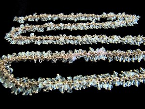 Crystal Quartz Rondelle Faceted <b>Rosary</b> Beaded Grape Chain 1 Feet - Product Image 4