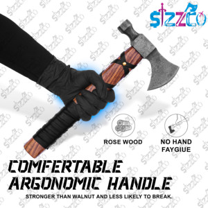 Hacha Vikinga Nórdica Forjada a Mano, Acero con Alto Contenido de Carbono, Tomahawk, Hacha para Campismo y Supervivencia, Ragnar Lothbrok, Regalo Ideal, OEM ODM - Product Image 3