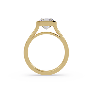 Bague de fiançailles moderne en or pur 14 carats avec diamant solitaire taille émeraude cultivé en laboratoire, bijoux fins, alliances pour femmes - Product Image 4