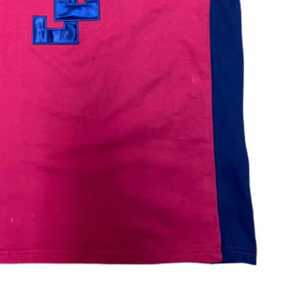 T-shirt Ringer Homme Bleu Royal Rose à Panneaux Contrastants Col Rond Logo Brodé Personnalisé Coton Streetwear OEM Vente en Gros - Product Image 2