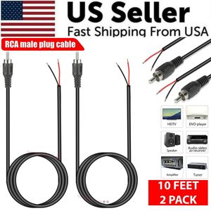 Paquete de 2 Cables de Audio y Video RCA Macho a Cable Desnudo de 10 Pies para Altavoz, Subwoofer y HDTV - Product Image 1