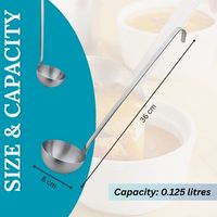 Vente en gros à forte demande, louche en acier inoxydable écologique, manche long, utilisation en cuisine, grande louche à sauce, cuillère à soupe