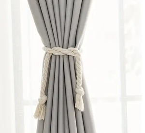 Wood & Rope Curtain Ticback Track Customized Sale Curtain Tiebacks Drapery Holdbacks Window Drape Holder - Product Image 5