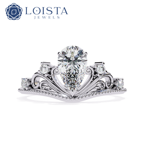 Bague Solitaire et Alliance Éternité en Diamant de Laboratoire Taille Poire de Haute Qualité Or 14K 18K Vente en Gros Fournisseur de Bijoux Fins Loista - Product Image 1