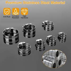 Juego de 60 Abrazaderas de Tubo Ajustables de Acero Inoxidable con Engranaje de Gusano para Mecánica Automotriz y Plomería, Surtido de Abrazaderas para Mangueras - Product Image 3