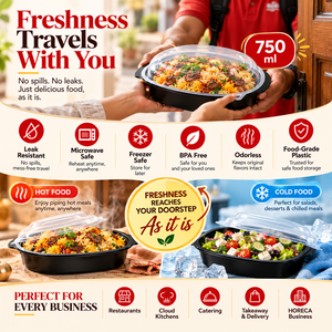 750ml Recyclable PP American Style Food Packaging <b>Container</b> for Restaurant Meals Takeaway Food Delivery Commercial Meal Prep - Product Image 2
