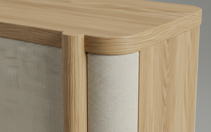 Aparador Moderno de 2 Puertas de Madera Maciza de Roble para Sala de Estar - Almacenamiento Resistente al Agua y Ecológico - Product Image 6