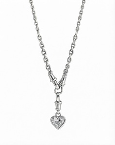 Collar con Colgante de Corazón de Diamante de Laboratorio E VVS de 2 Quilates, en Oro Sólido de 14K, con Engaste de Bisel, Estilo Victoriano, Cierre de Hueso de Perro, Regalo Romántico - Product Image 5