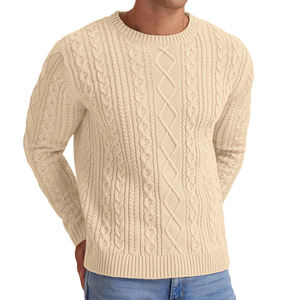 Suéter de punto de moda para hombre, suéter informal de manga larga, de color sólido, jersey de punto, suéteres extragrandes para hombre - Product Image 4