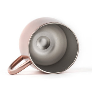 Taza de mula de doble pared de acero inoxidable con forma redonda chapada en oro rosa Diseño moderno Tapa de vidrio Sirviendo bebidas Fiesta Ligero - Product Image 3