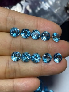 Topacio Azul Natural Tratado Térmicamente, Corte Brillante, 8x8mm, 3-4 Quilates, con Juego de Color, Piedra Suelta para Joyería, Diciembre - Product Image 5