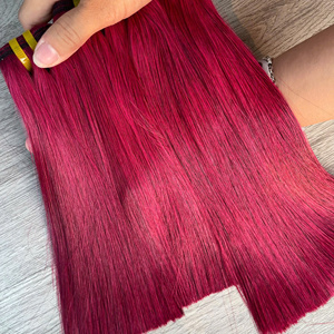 Cabello Virgen Vietnamita Crudo de Súper Calidad, Tejido a Máquina con Doble Trama, Color Rojo - Product Image 3