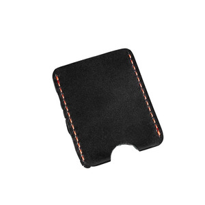 Hand <b>Stitched</b> Genuine Leather Card <b>Holder</b> Wallet Slim Red <b>Stitching</b> Detail Minimalist Front Pocket Thumb Slide Cash Sleeve Case - Product Image 2