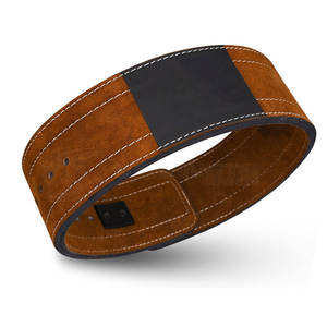 Brown Cowhide Leather Breathable Weightlifting Support <b>Belt</b> for Gym Fitness Training <b>Powerlifting</b> with Custom Logo - Product Image 2