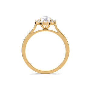 Anillo de Compromiso con Diamante Cultivado en Laboratorio de Corte Pera de 1.18CT, Oro Amarillo, Blanco y Rosa de 18K con Baño de Rodio, Anillo de Promesa Nupcial de Lujo - Product Image 4