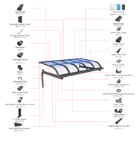 Auvent rétractable manuel résistant aux intempéries pour extérieur, hôtel, terrasse commerciale, protection solaire, vente en gros