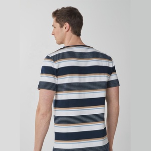 Camiseta de Manga Corta a Rayas Informal para Hombre, Ligera, Transpirable, 100% Algodón - Product Image 6