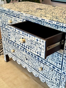 Vintage Bone Inlay Wooden Cabinet Luxury Handmade <b>Storage</b> <b>Chest</b> for Hotel Furniture - Product Image 4
