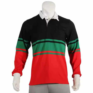 Men's Long Sleeve Knitted <b>Polo</b> <b>Shirt</b> Black Red Green <b>Striped</b> Color Blocked Casual Style - Product Image 4