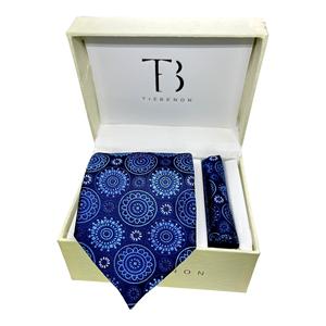 Luxury Blue Mandala Tie and Pocket <b>Square</b> Combo for Men | Premium Designer Formal <b>Set</b> | Stylish Wedding Party Business Accessor - Product Image 4
