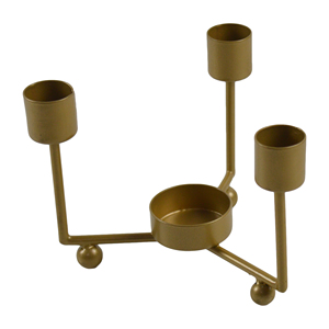 Candelabro de Estilo Antiguo con Acabado Dorado en Hierro Metálico para Decoración de Mesa a Precio Económico - Product Image 2