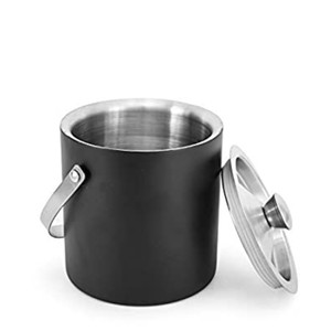 Ensemble de 6 outils de bar de luxe, noir mat, kit de shaker à cocktails avec seau à glace isotherme et gobelets à vin en acier inoxydable pour la maison - Product Image 4