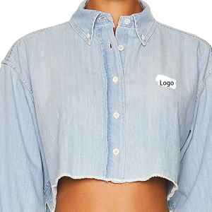 Top de Mezclilla para Mujer, Moderno, Elegante, Casual, Cómodo, Premium, Duradero, Suave, a la Moda, Único - Product Image 4