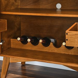 Estante para Botellas de Vino Ajustable de 31.5 Pulgadas, Mueble Rústico para Cocina, Barra de Café, Mueble para Licores, Soporte para Copas de Vino - Product Image 6