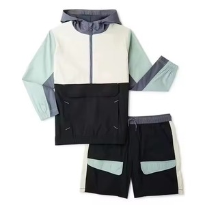 Ensemble coupe-vent unisexe grande taille 100 % coton pour la maternité, veste décontractée unie respirante, survêtement deux pièces, vente en gros - Product Image 1