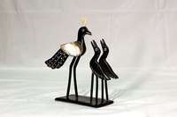 Lot de figurines d'oiseaux artisanales en gros – Art tribal traditionnel en bois, paon décoratif pour la maison, le bureau et le salon