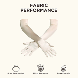 Gants d'opéra élégants et décontractés pour femme, en polyester et élasthanne extensible, longueur coude, à doigts entiers, pour fêtes, mariages et occasions spéciales - Product Image 3