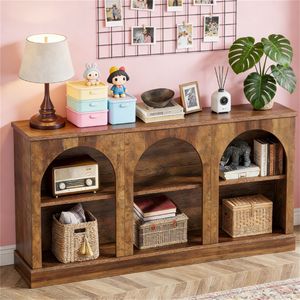 Rectangular Farmhouse <b>Console</b> <b>Table</b> with Storage Space Entrance <b>Sofa</b> <b>Table</b> - Product Image 3