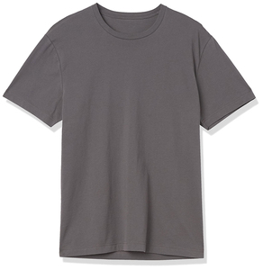 T-shirt gris à manches courtes pour homme, 100 % coton, col rond, coupe classique, jersey décontracté, couleur unie, design simple - Product Image 1