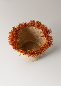 Juego de 3 cestas redondas de mimbre marino con bordes con flecos, cestas de almacenamiento hechas a mano, venta al por mayor, ecológicas, hechas en Vietnam - Product Image 4