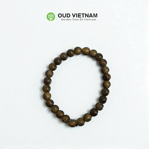 สร้อยข้อมือลูกปัดไม้กฤษณาธรรมชาติ 6 มม. 25 เม็ด ทำด้วยมือจากเวียดนาม - Product Image 5