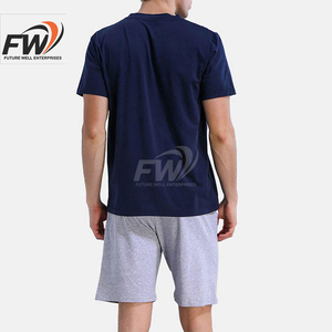 Conjuntos de verano para hombre, camisetas de manga corta y pantalones cortos, trajes de dos piezas, chándal transpirable, ropa informal masculina, conjuntos de hombre 100% algodón - Product Image 6
