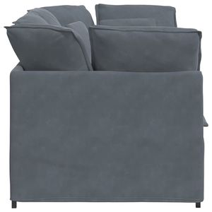 Sofá Modular Extra Grande en Terciopelo Gris Oscuro, Metal y Espuma, Muebles para Sala de Estar - Product Image 5