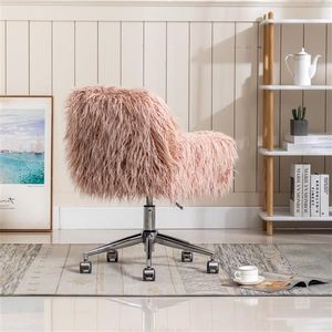 Chaise de bureau moderne en fausse fourrure moelleuse pour la maison, chaise de maquillage pour filles - Product Image 3