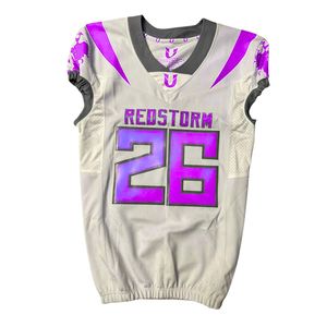 Maillot de football américain léger à faible MOQ, entièrement sublimé, en tissu mesh, pour hommes et jeunes, uniforme d'équipe de sport d'hiver, séchage rapide, devant. - Product Image 3