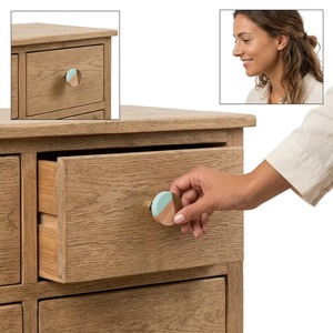 Modern Round Wood Knob Tricolor Drawer Cabinet Handle Scandinavian Style Eco-Friendly Durable Home Office Storage - Product Image 2