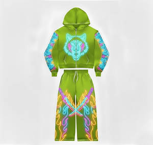 Sudadera con Capucha de Alta Definición para Hombre, Diseño de Vectores Brillantes de Neón y Detalle de Placa de Circuito en la Manga, Corte Atlético - Product Image 4