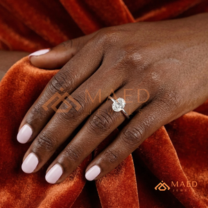 แหวนแต่งงานทรงวิชโบนประดับมอสซาไนต์เงินแท้ 925 ดีไซน์หรูหราสำหรับผู้หญิง ประดับเพชรทรงลูกแพร์จากแล็บ รูปทรงเชฟรอน - Product Image 3