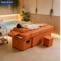 Wally Beauty Cama Eléctrica Japonesa para Spa Capilar, Mueble de Salón, Cama de Masaje y Spa con Lavabo para Pedicura, Silla de Lavado de Cabello